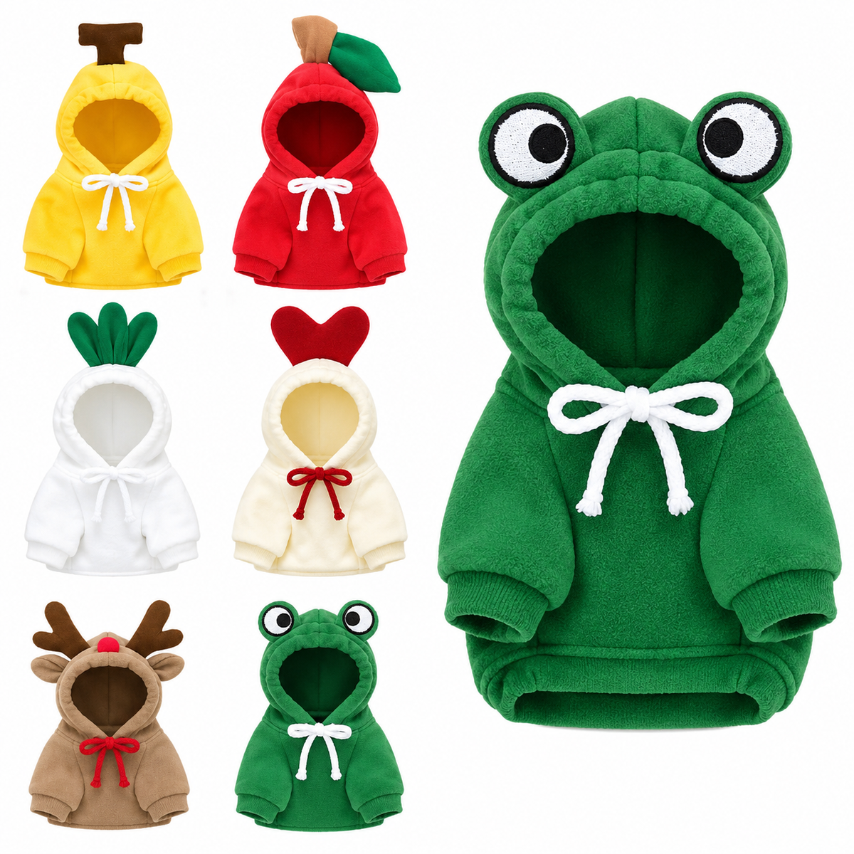 Cute Print Fleece Hoodie for Small Pets