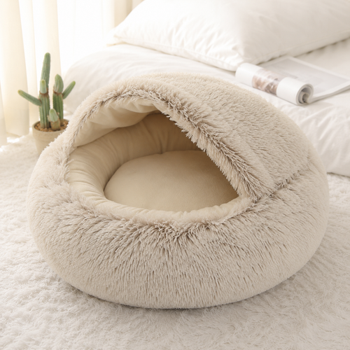 Round Fluffy Plush Pet Bed